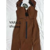 ราคา 699 S เดรสน้ำตาล ผ้าหนา เซ็กซี่ 8 Studio BRAND (8716639900)