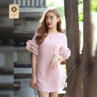 ราคา ใช้ 30 เหลือ 315 บาท M เดรสสีชมพู แขนระบาย ใส่ได้หลายโอกาส ทรงสวย ป้าย 9 closet (19429588845)