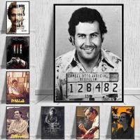 ราคา Lord Pablo Escobar Narcos Mugshot โปสเตอร์ผ้าใบภาพวาด Colombian Drug Gangster Wall Art สําหรับห้องนั่งเล่นตกแต่งบ้าน L8NO (44330359046)