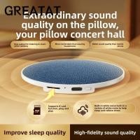 ราคา GREAT Flat Under Pillow Bluetooth Speakers Ultra Thin Support TF Card Under Pillow Sleep Sound เครื่องเล่นเสียง ซาวด์บาร์เสียงเสียงสีขาวไร้สาย (51556205621)