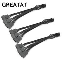 ราคา GREAT 3PCS พัดลมสายต่อ 1 ถึง 3 14 ซม ความยาวพัดลม Splitter สาย ใช้งานได้จริง 4 Pin 3 Pin สีดํา PWM พัดลม Splitter เมนบอร์ดพัดลม CPU (54607134684)