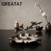 ราคา GREAT Backflow กระถางธูป ทองแดงใบบัวทองแดงผู้ถือธูป Creative กบรูป Plum สาขาผู้ถือน้ําหอมโยคะ (48509380779)