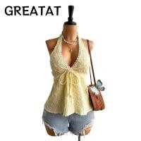 ราคา เสื้อสายเดี่ยวคอวีปรับได้ สไตล์เปิดไหล่ ลายลูกไม้ สำหรับฤดูร้อน (57807138482)
