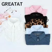 ราคา เสื้อคาวบอยคลาสสิกสำหรับผู้หญิงและผู้ชาย ลายลูกไม้ สีดำ ขาว มีปกปลอมถอดได้ (55907412932)