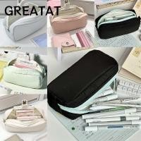 ราคา ยอดเยี่ยม กระเป๋าใส่ปากกา ดินสอความจุขนาดใหญ่แบบพกพา สีทึบซิปออกแบบกระเป๋าเครื่องเขียนโรงเรียน สํานักงาน (54707409064)