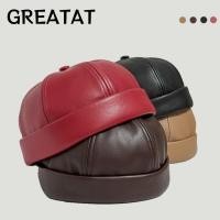 ราคา หมวก docker cap GREATAT ทำจากพีวีซีหนังเทียม สไตล์เรโทร ปรับไซส์ได้ (54455630366)