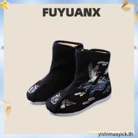 ราคา พร้อมส่ง รองเท้าบูทสั้น ปักลาย สไตล์จีนโบราณ สําหรับเด็กผู้ชาย (51659407160)