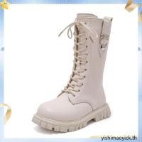 ราคา รองเท้าบู๊ทส์คอสูงสําหรับเด็กผู้หญิง 5 12 ปีสีขาวสไตล์เกาหลีรองเท้าบูทหนังต้นขาผู้หญิงมีสไตล์ จีซี66 (47859474142)