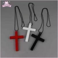 ราคา สร้อยคอสไตล์ Hip Hop Y2K Punk Gothic สีดำ พร้อมจี้ไม้ข้าม (56958517731)