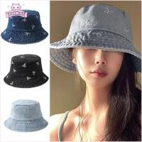ราคา หมวกชาวประมงผ้ายีนส์ ทรงบักเก็ตปีกกว้าง พร้อมลายโบว์ สำหรับชายหาดและกิจกรรมกลางแจ้ง (44029881519)