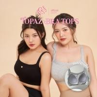 ราคา GOSLIM เสื้อครอป สปอร์ตบรา SIMPLE BRA TOPS รุ่น TOPAZ BRA TOPS มีบราด้านใน ยกหน้าอก เนื้อผ้าไร้ขอบ (26413599194)