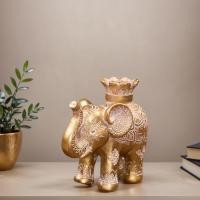 ราคา งานฝีมือตกแต่งบ้าน ทองยืนช้างเรซิ่นเชิงเทียนแสงหรูหรามือวาดพิธีขึ้นบ้านใหม่พิธีเปิด (45007325710)