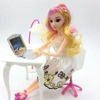 ราคา พร้อมส่ง เซ็ทโต๊ะทำงานบาร์บี้ สุ่มสี ของแต่งบ้านตุ๊กตา ของแต่งบ้านบาร์บี้ เฟอร์นิเจอร์บาร์บี้ (168529376)