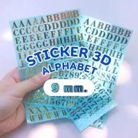 ราคา S9 สติกเกอร์ตัวอักษรนูน 3D ALPHABET 9 มม A Z a z 0 9 (3063889691)