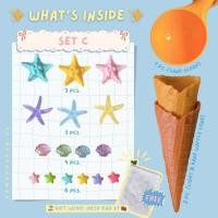 ราคา SET C Seaside Gelato DIY Set ของตกแต่งปลาดาว เปลือกหอย พร็อพถ่ายรูป แถมถุงฟรี พร็อพคอนเท้น (55709402565)