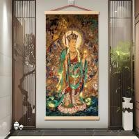 ราคา Ksitigarbha พระโพธิสัตว์ภาพภาพแขวนภาพภาพพรุนฟรีการพิมพ์กันน้ําพุทธ Hall บูชา Study Tea Room Entrance ตกแต่งภาพวาด (54657946827)