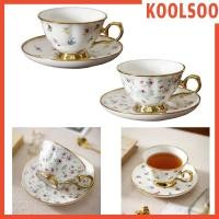 ราคา คูลซู แก้วกาแฟ เครื่องดื่มเซรามิกและชุดจานรองพร้อมที่จับลายดอกไม้หรูหราขอบทองเหมาะสําหรับใช้ในบ้านสํานักงานของขวัญวันเกิดคาเฟ่ (57907612613)