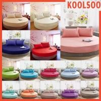 ราคา Koolsoo แผ่นติดตั้งเตียงทรงกลมแบบนุ่มผ้าคลุมเตียงผ้าปูที่นอน 200x200 ซม สีขาว (55659448181)