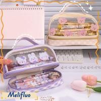 ราคา เมลฟิลูโอ กระเป๋าใส่ปากกา ดินสอพีวีซีโปร่งใส อุปกรณ์การเรียนน่ารัก กระเป๋าเก็บปากกาความจุขนาดใหญ่ นักเรียน (56957313069)