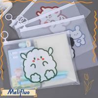 ราคา MELIFLUO กระเป๋าใส่ปากกา กระเป๋าซิปกึ่งโปร่งใสพลาสติก INS ความจุขนาดใหญ่กันน้ําเครื่องเขียนออแกไนเซอร์ (56707220865)