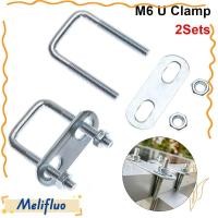 ราคา MELIFLUO 2 ชุดท่อ U Clamp Baffle มุมขวา U bolt Square Clamp เหล็ก M6 สกรู Squa Bolt (47607969411)