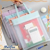 ราคา เมลิฟูลูโอ ที่ใส่เครื่องเขียนกระเป๋า อุปกรณ์การเรียนพร้อมหูหิ้วกระเป๋าแฟ้มตาข่ายใส ตาข่ายไนลอนทนทานแบบพกพานักเรียนเรื่องกระเป๋าซิปคู่กระเป๋าใส่ดินสอ (47257245799)