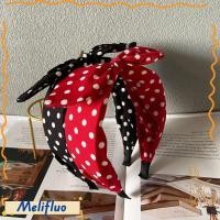 ราคา MELIFLUO ที่คาดผมลายจุดย้อนยุค หูกระต่ายข้ามที่คาดผมผู้หญิงกว้าง แฟชั่นโบว์ปมกิ๊บติดผมสไตล์เกาหลีห่วงผมเครื่องประดับผม (54008621574)
