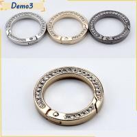 ราคา DEMO3 คาราบิเนอร์ 3 ชิ้น หัวเข็มขัดโอริงสปริงทรงกลม 35 มม คุณภาพสูงสีดําทองเงิน Push Trigger กระเป๋าถือหัวเข็มขัด (55956252893)