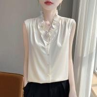 ราคา เสื้อแขนกุดผ้าซาตินไหมหม่อน ผ้าไหมแท้ 100 สไตล์ฝรั่งเศสร่วมสมัย สวมใส่ง่าย (54959478251)