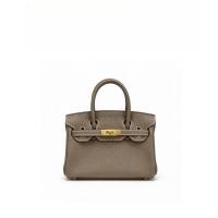 ราคา กระเป๋าถือสไตล์ Mini Elephant Grey Birkin กระเป๋าหนังหูหิ้วด้านบนพร้อมฮาร์ดแวร์สีทอง (56009486847)