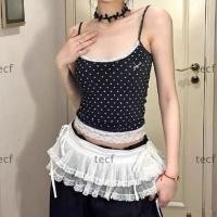 ราคา ลูกไม่มินิกระโปรง Lace Up Ruffles กระโปรงลายปักดอกไม้ สำหรับสวมทับกางเกงยีนส์ (43830231416)