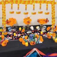 ราคา พวงมาลัยดาวเรือง TECF ยาว Strands ประดิษฐ์ 1 5 ม ดอกไม้ดาวเรือง Pooja ดัดงอได้ Pouja Diwali Fiesta Poija งานแต่งงานดาวเรืองดอกไม้ Garlands (41780117490)