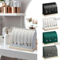 ราคา เทค สร้อยคอขาตั้งตู้โชว์ กํามะหยี่รูปส่วนโค้ง ปู่ชั้นวางคอลเลกชันเครื่องประดับ จี้ออแกไนเซอร์แฟชั่นไม้เครื่องประดับแขวนสร้อยคอต่างหูแหวนจี้ (40130291475)