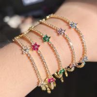 ราคา สร้อยข้อมือไมโครฝังเพทายดอกไม้ห้ากลีบหลากสีฝังเพทายสร้อยข้อมือสุภาพสตรีหวานที่เรียบง่าย (43730150214)