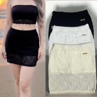 ราคา กระโปรงทรงเอผ้าลูกไม้มีกางเกงขาสั้นซับใน (57854214854)