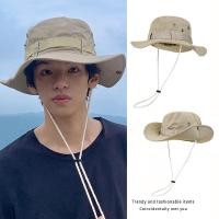 ราคา หมวกบักเก็ตเดินป่า ปีกกว้าง หมวกกันแดด ตั้งแคมป์ ปีนเขา มีสายคล้องคอ ปีกกว้าง หมวกบักเก็ต (29636293442)