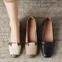 ราคา Retro Mary Jane Shoes Chunky Heel Soft PU Leather Women Comfort Footwear (53058963892)