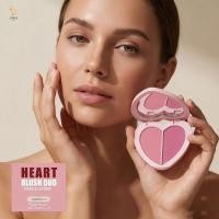 ราคา Heart Shape Blush Compact 3g Dual Color Powder สําหรับทุกสีผิวพร้อมกระจก (52457461095)