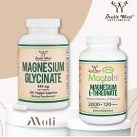 ราคา Double Wood MAGNESIUM GLYCINATE 400mg 180cap Magtein MAGNESIUM L THREONATE 2000mg 120cap (43078800821)