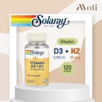 ราคา Solaray Vitamin D3 125 mcg K2 50 mcg 120 VegCaps วิตามิน ดี3 เค2 (28127516897)