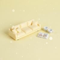 ราคา การออกแบบครีม 1 12 Scale โซฟาการออกแบบที่สมจริงตุ๊กตาที่นอนรุ่น Photo Prop สําหรับงานอดิเรก ฉากจิ๋ว (49758875153)