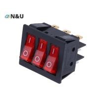 ราคา N U Roer สวิทช์ KCD3 แสงสีแดง 3 ทิศทางสวิทช์ 9 ขา 2 ตําแหน่ง ON OFF ON ON 16A 20A 250 125V AC Triple Power Switch (50759136134)