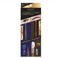 ราคา Browit Duo Smooth Eyeliner Eyebrow Pencil บราวอิท น้องฉัตร ดูโอ้ สมูท อายไลเนอร์ ดินสอเขียนคิ้ว แถมฟรี กบเหลา (21596333629)