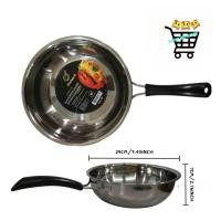 ราคา Frying Pan กระทะสแตนเลส มีด้ามจับ 24 cm กระทะจีน กระทะก้นแบน กระทะก้นลึก (57902077257)