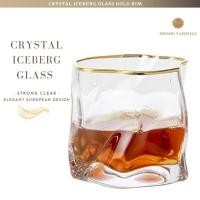 ราคา Dining Vaisselle Crystal Iceberg แก้วน้ำขอบทอง ขนาด8 5x8 5cm ขาวใสดุจคริสตัล European Design (12389949403)