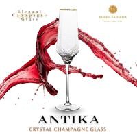 ราคา Dining Vaisselle แก้วแชมเปญ ขอบทอง หรูหรา Antika Crystal Champagne Glass with Gold rim (22642414882)