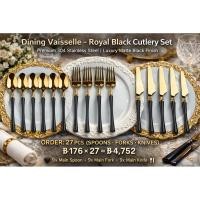 ราคา Dining Vaisselle Royal Black Cutlery Set ช้อน ส้อม มีด 9เซ็ต สแตนเลสสีดำพรีเมียม Fine Dining (51555377493)