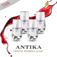 ราคา Dining Vaisselle แก้วคริสตัลทรงสูง Antika Tall Crystal Highball Glass ขอบทองหรูหรา แพ็ค 4ใบ 6 ใบ 10 ใบ (27273365733)