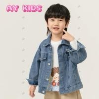 ราคา AY133 เสื้อแจ็กเก็ตยีนส์เด็กผู้ชาย แฟชั่นเท่ ใส่ได้ทุกโอกาส เสื้อยีนส์เด็ก แจ็กเก็ตยีนส์เท่ๆ สไตล์เกาหลีผ้านุ่มใส่สบาย (27092672125)