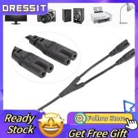 ราคา Dressit th Dressit th Wisoqu IEC320 C8 ถึง Dual C7 อะแดปเตอร์ไฟฟ้า 1 ใน 2 ออก Y แยกชายคู่หญิงสาย AC ปลั๊กขยายสำหรับโคมไฟตั้งโต๊ะลำโพงจอภาพ LCD (26244530712)